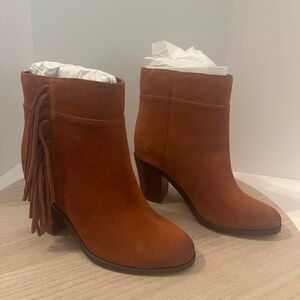 Kenneth Cole New York Women’s Ankle Boots – Alana Fringe Suede, Size 7.5M